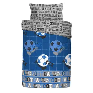 Football Polyester Graphic Print & Text Duvet Cover Set with Pillowcases Blue / Single Duvet Cover + 1 Standard Pillowcase