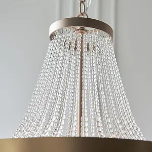 Luminosa Celine 5 Light Pendant Light Rose Gold Paint & Clear Glass, E14