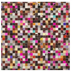 Cowhide Area Rug 200 x 200 cm Multicolour ENNE