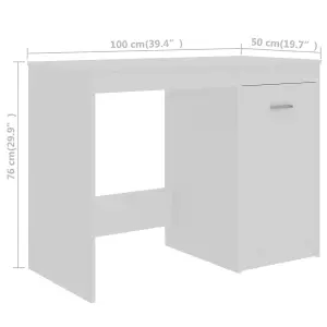 Berkfield Desk White 140x50x76 cm Engineered Wood