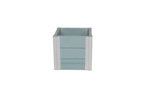 Winawood Wood Effect Small Cube Planter - Powder Blue