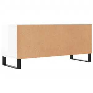 Berkfield TV Cabinet High Gloss White 100x34.5x44.5 cm Engineered Wood