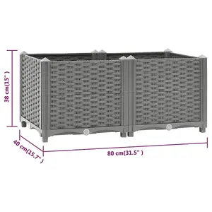 Berkfield Raised Bed 80x40x38 cm Polypropylene