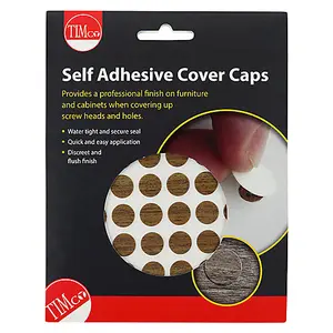 Timco - Self-adhesive Screw cover - Dijon Walnut (Size 13mm - 112 Pieces)