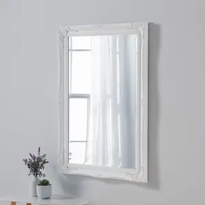 French style carved mirror white 90x65cm