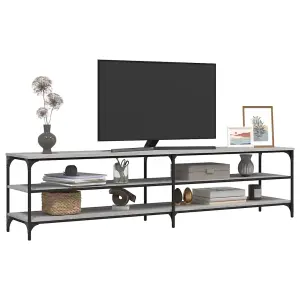 Berkfield TV Cabinet Grey Sonoma 200x30x50 cm Engineered Wood and Metal