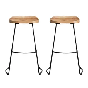 Gallitzin Solid Wood Kitchen Counter Bar Stool (Set of 2) Natural / Bar Stool (76.25cm Seat Height)