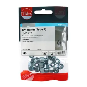 TIMCO Nylon Insert Nuts Type P DIN982 Silver - M6