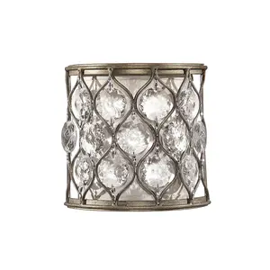 Elstead Lucia 1 Light Indoor Wall Light Burnished Silver, E14