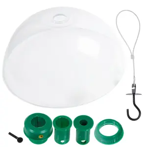 SPARES2GO Squirrel Baffle Dome Bird Feeding Station Feeder Guard (Complete Kit with Hanging Hook and Loop)