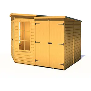 Shire Hampton Corner Summerhouse With Side Shed 7 Ft X 11 Ft