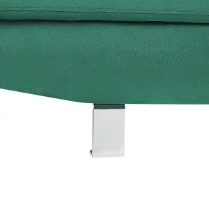 Corner Sofa NORREA Emerald Green Velvet Left Hand