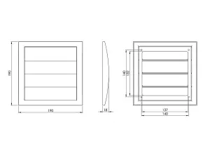 White Duct Gravity Flaps 190mm x 190mm Ventilation Cover