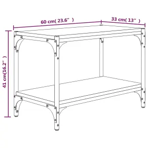 Berkfield TV Cabinet Black 60x33x41 cm Engineered Wood and Steel