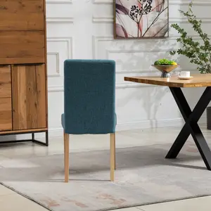 Maiolo Fabric Dining Chairs - Set of 2 - Teal