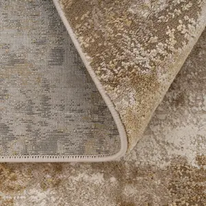 Natural Beige Distressed Abstract Runner Rug 70x240cm