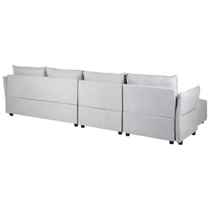 Corner Sofa TOMRA Light Grey Fabric Right Hand