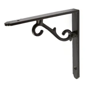 Hammer & Tongs Scroll Iron Shelf Bracket - D155mm - Black - Pack of 4