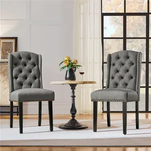 Upholstered Dining Chair (Set of 2) Light Grey