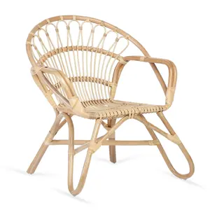 Nordic Indoor Rattan Chair in Natural (H)84cm x (W)83cm x (D)72cm