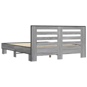 Berkfield Bed Frame without Mattress Grey Sonoma 150x200 cm King Size