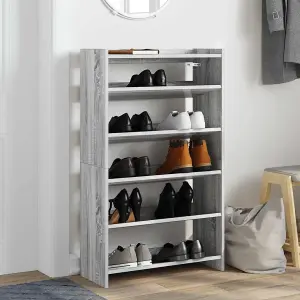 Berkfield Shoe Rack Grey Sonoma 60x25x100 cm Engineered Wood