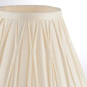 Tapered Cylinder Lamp Shade - Ivory Silk - 40W B22 - 8 Inch Pleated Design