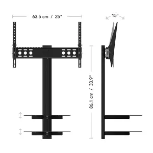 AVF All-in-One Tilt & Turn TV Wall Mount with AV Shelving for TVs up to 60"