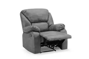 Enoch 1 Seater Recliner Armchair, Dark Grey Faux Leather