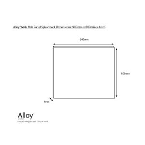 Splashwall Alloy Grey Herringbone Aluminium Splashback, (H)800mm (W)900mm (T)4mm