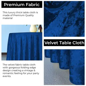 Diamond Velvet Round Tablecloth, Royal Blue , 90 Inch