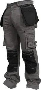 SSS Mens Work Trousers Cordura Knee Pockets Work Pants, Grey, 30in Waist - 34in Leg - Regular