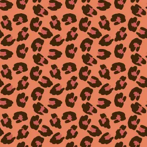 Galerie Into The Wild Metallic Orange Leopard Print Wallpaper Roll