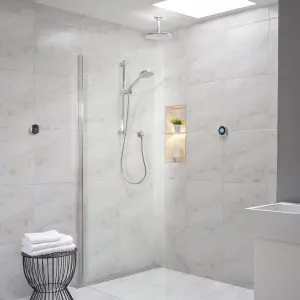 Aqualisa Optic Q Concealed valve HP/Combi Wall fed Smart Digital mixer 3-spray pattern Shower with & Ceiling-fixed head