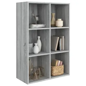 Gardinier Book Cabinet 66 x 30 x 98 cm Engineered Wood Grey Sonoma