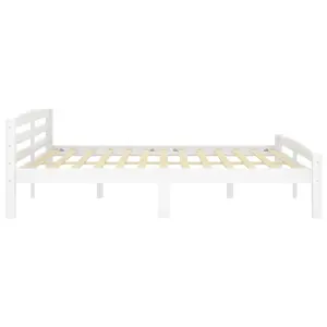 Berkfield Bed Frame White Solid Pinewood 180x200 cm 6FT Super King