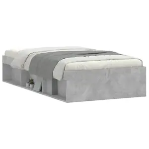 Berkfield Bed Frame Concrete Grey 90x190 cm