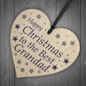 Novelty Grandad Christmas Gift Wood Heart Grandparent Gift From Grandchildren