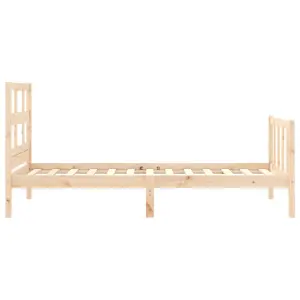 Berkfield Bed Frame with Headboard 90x200 cm Solid Wood