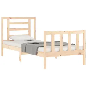 Berkfield Bed Frame with Headboard 90x200 cm Solid Wood