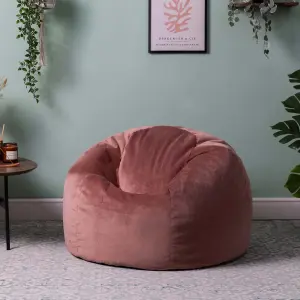 icon Aurora Classic Velvet Bean Bag Chair Dusk Pink Bean Bags