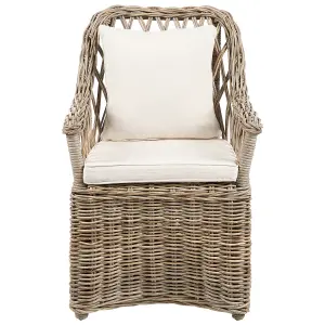 Set of 2 Garden Armchairs MAROS II Rattan Natural