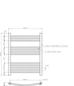 Right Radiators 750x600 mm Bathroom Curved Heated Towel Rail Radiator Warmer Ladder Chrome