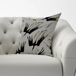 Black And Gold Fire Bird Silhouettes Cushions 60cm x 60cm