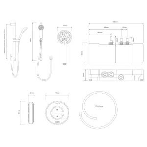 Aqualisa Smart Link Concealed valve Gravity-pumped Wall fed Smart Digital 4-spray pattern Shower with Adjustable shower head