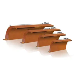 Primrose The Arc Corten Steel Pond or Water Feature Cascade Waterfall Blade 60cm