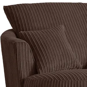 Luxor Jumbo Cord Chocolate Fabric Single Seater 360 Degree Swivel Chair Sofa Accessory