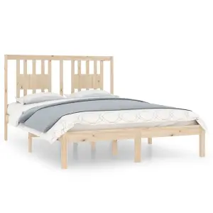 Berkfield Bed Frame Solid Wood 135x190 cm Double