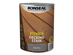 Ronseal 39085 Quick Drying Decking Stain Rocky Grey 5 litre RSLQDDSRG5L