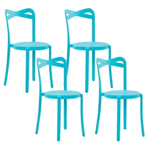 Set of 4 Garden Chairs CAMOGLI Turquoise